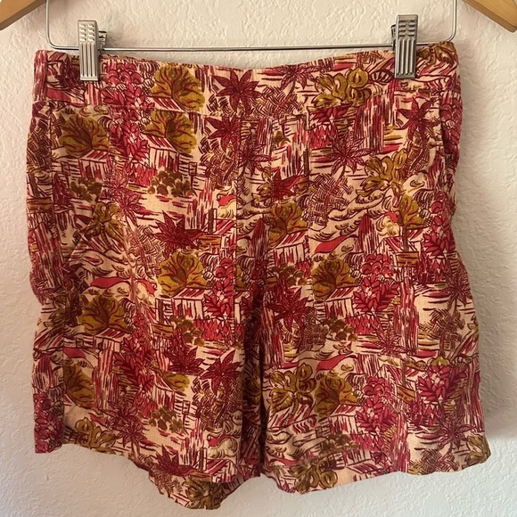 Joie Pants - Joie Floral Print Linen Blend Red and Orange shorts - Size Small